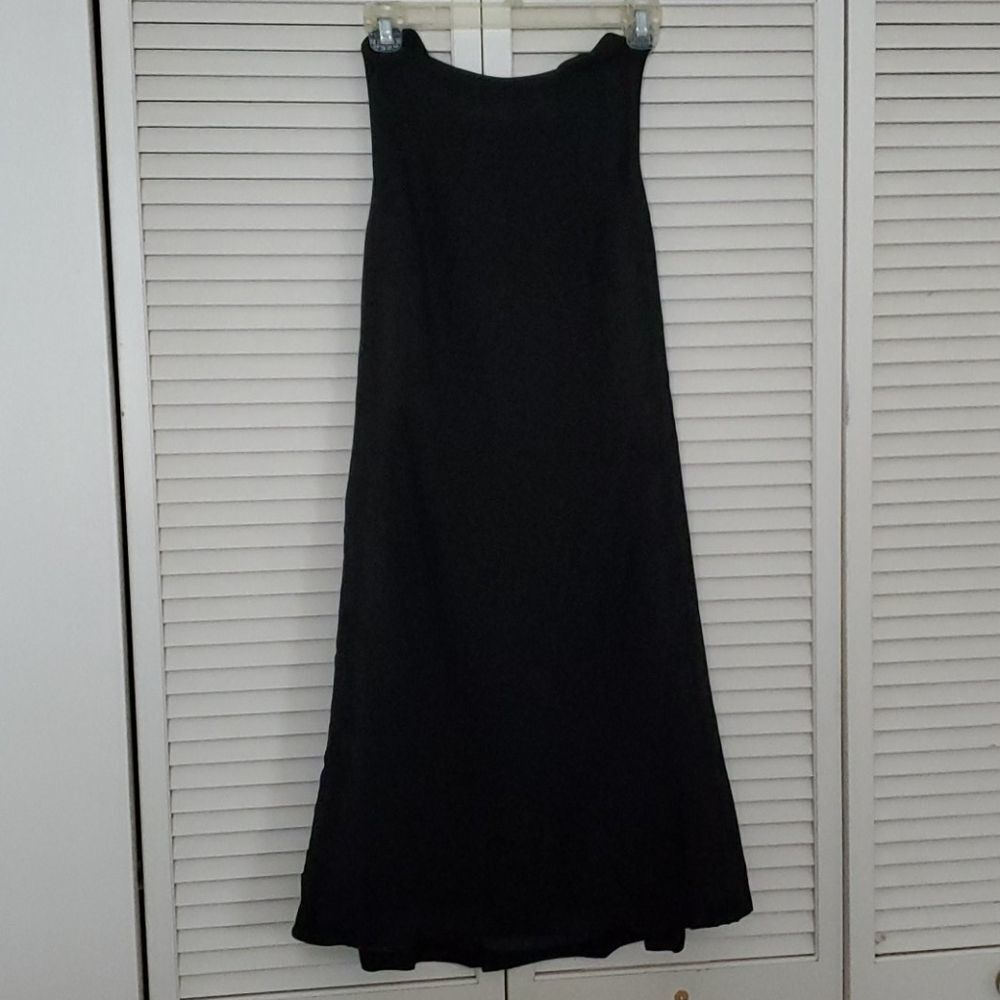 LAUREN RALPH LAUREN black deep cut back flare dres